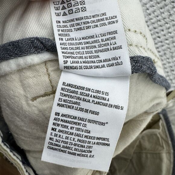 American Eagle Pants Men 32 (34X27) Khaki Beige The Original Boot Mid Rise - Picture 16 of 16